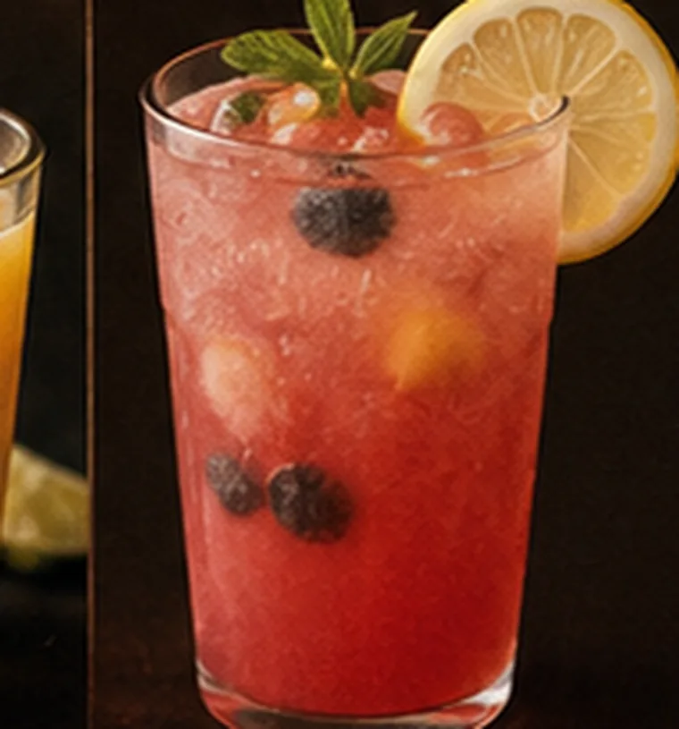 Berry lemonade over ice